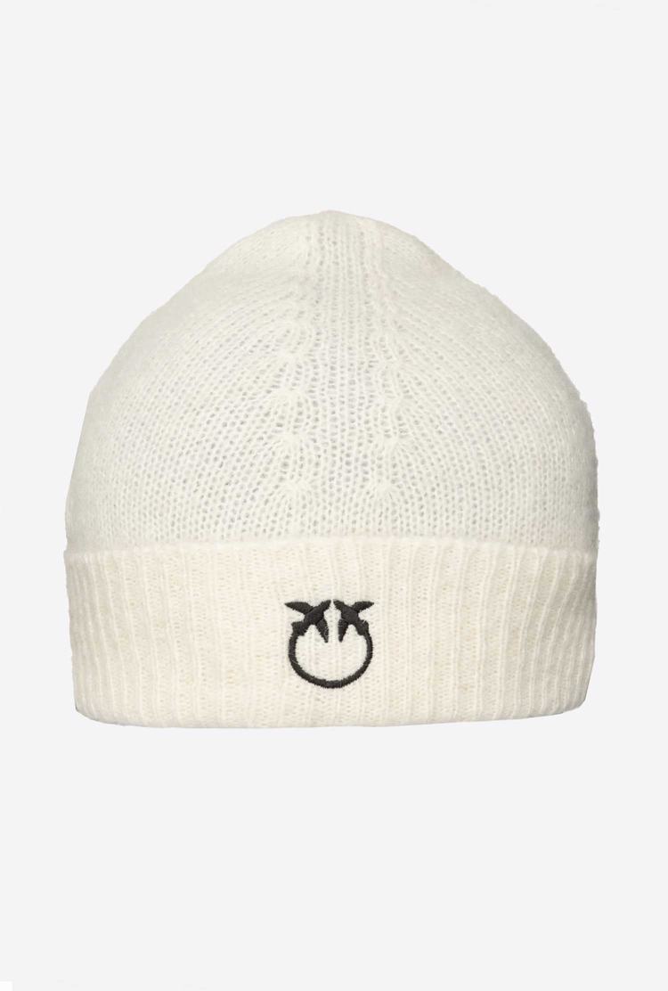Women's Pinko Alpaca-blend Beanie Cream/Black | Canada-31425909
