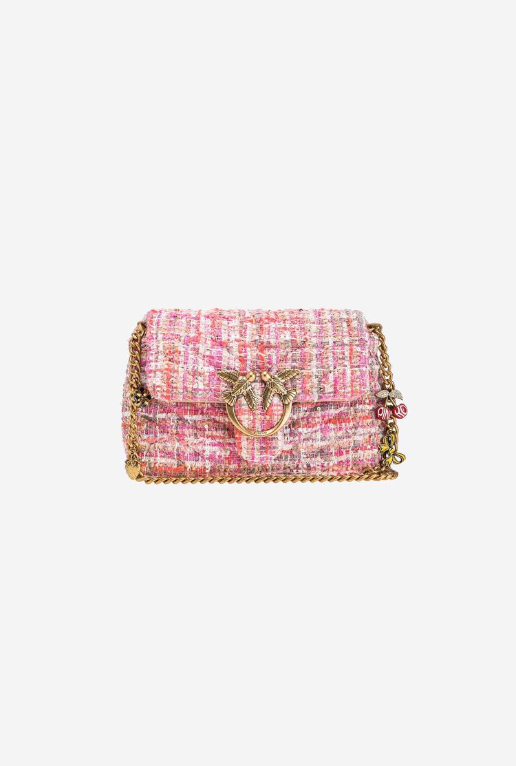 Women's Pinko Baby Love Bag Puff Chevron Lux Straps Crossbody Bags Pink Gold | Canada-61398529