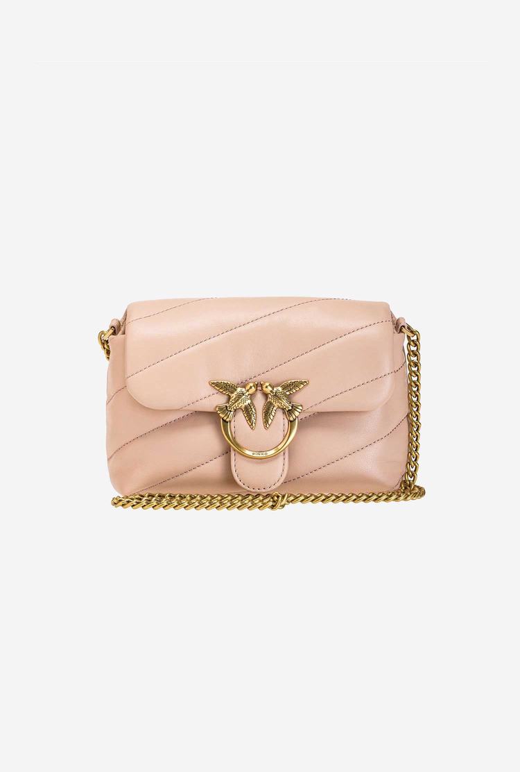 Women's Pinko Baby Love Bag Puff Maxi Quilt Crossbody Bags Pink Gold | Canada-92637509