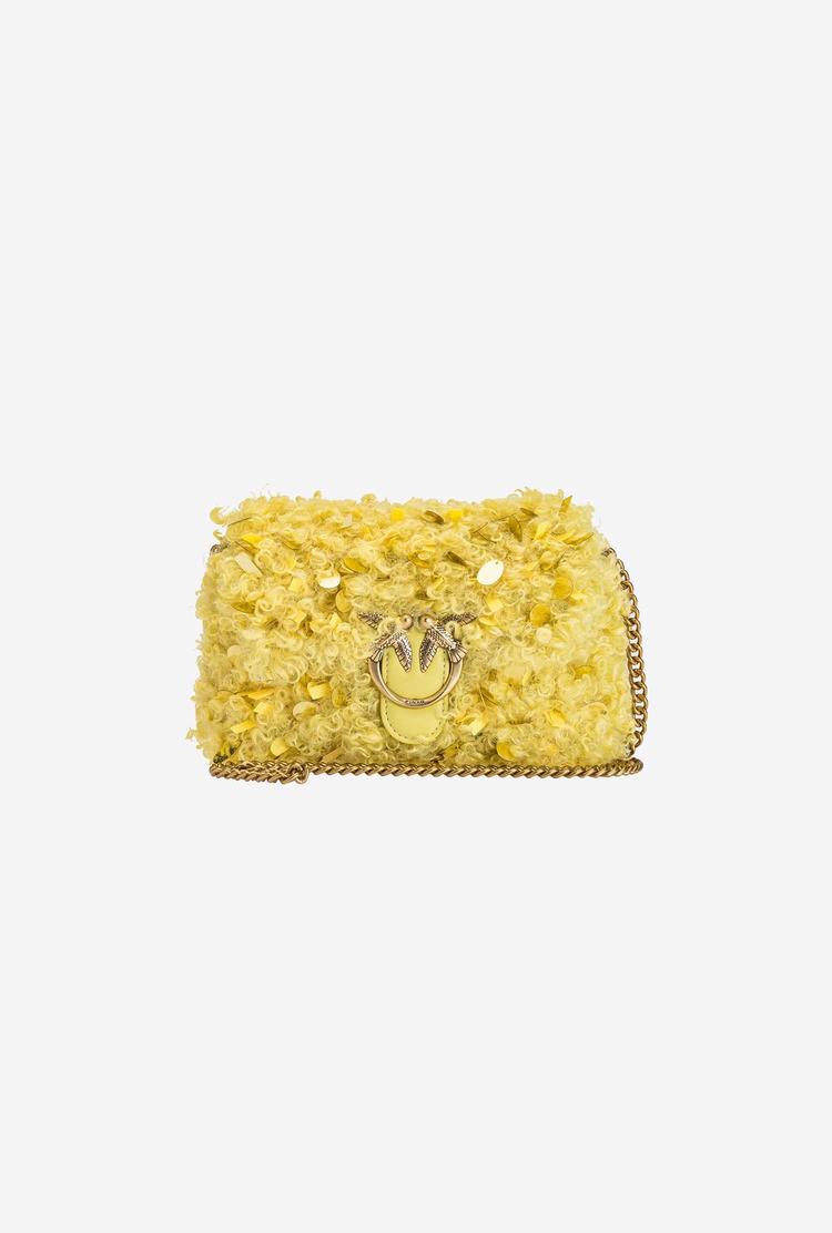 Women's Pinko Baby Love Bag Puff Neon Curls Crossbody Bags Yellow Gold | Canada-76951329