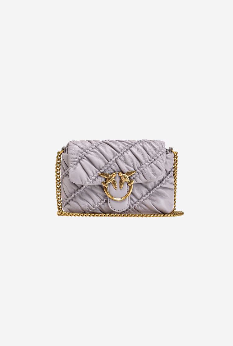 Women's Pinko Baby Love Bag Puff Ruffle Crossbody Bags Grey Gold | Canada-48657199
