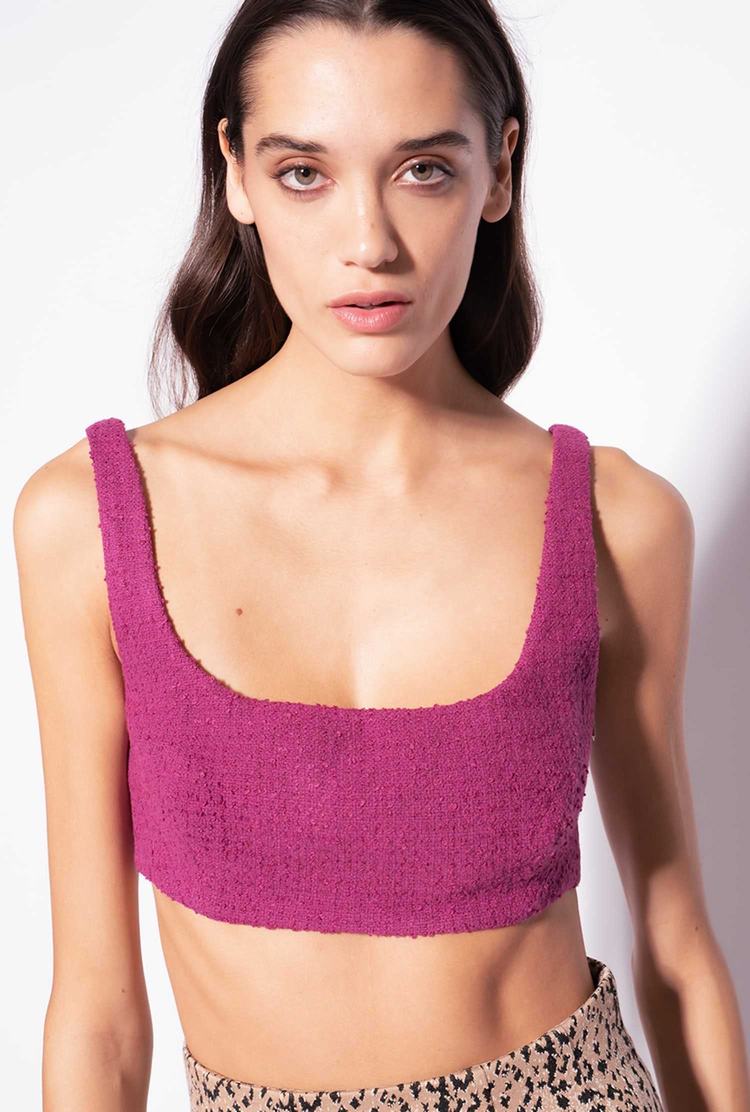 Women's Pinko Basketweave Bouclé Lingerie Purple | Canada-23718569
