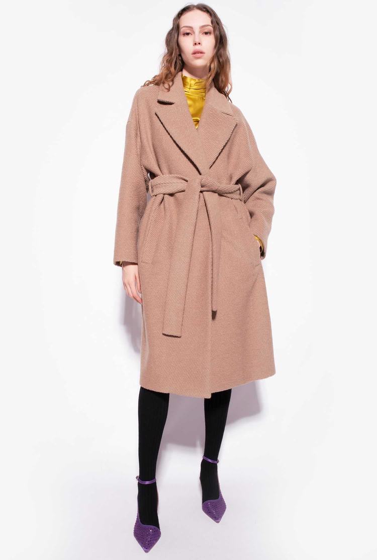 Women's Pinko Bouclé Wraparound Coats Grey | Canada-50917649