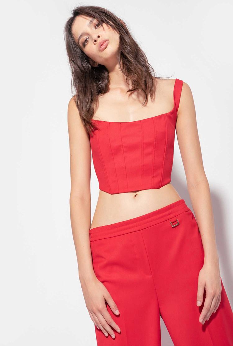 Women's Pinko Bustier Bandeau Red | Canada-93041629