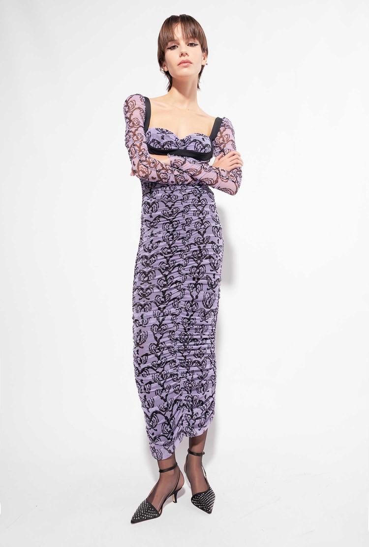 Women's Pinko Cameo Print Dress Light Purple | Canada-29180749
