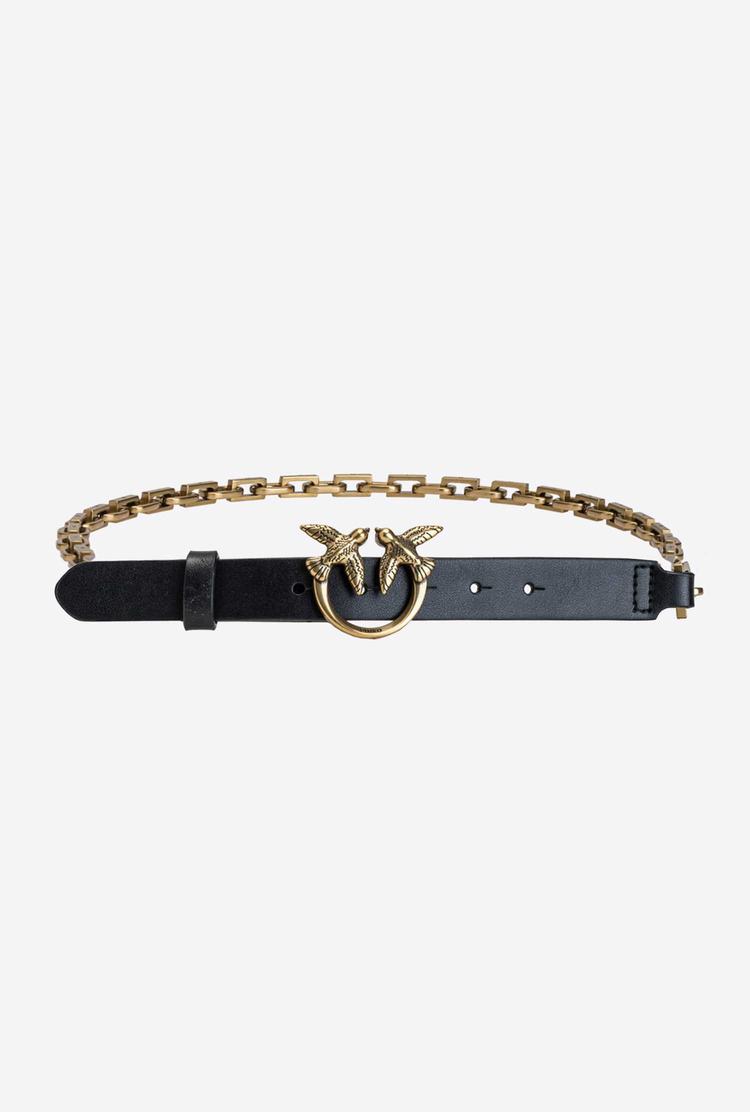Women's Pinko Chain Belts Black Gold | Canada-59468209