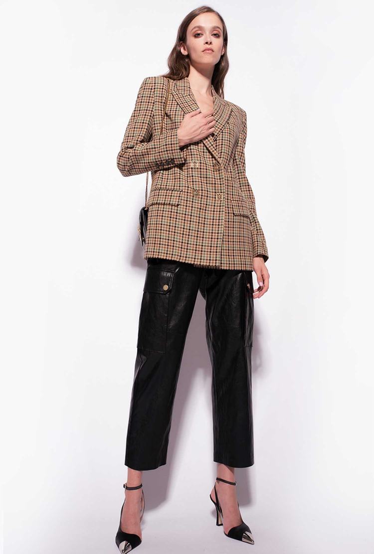 Women's Pinko Check Blazers Brown/Light Green | Canada-65837109