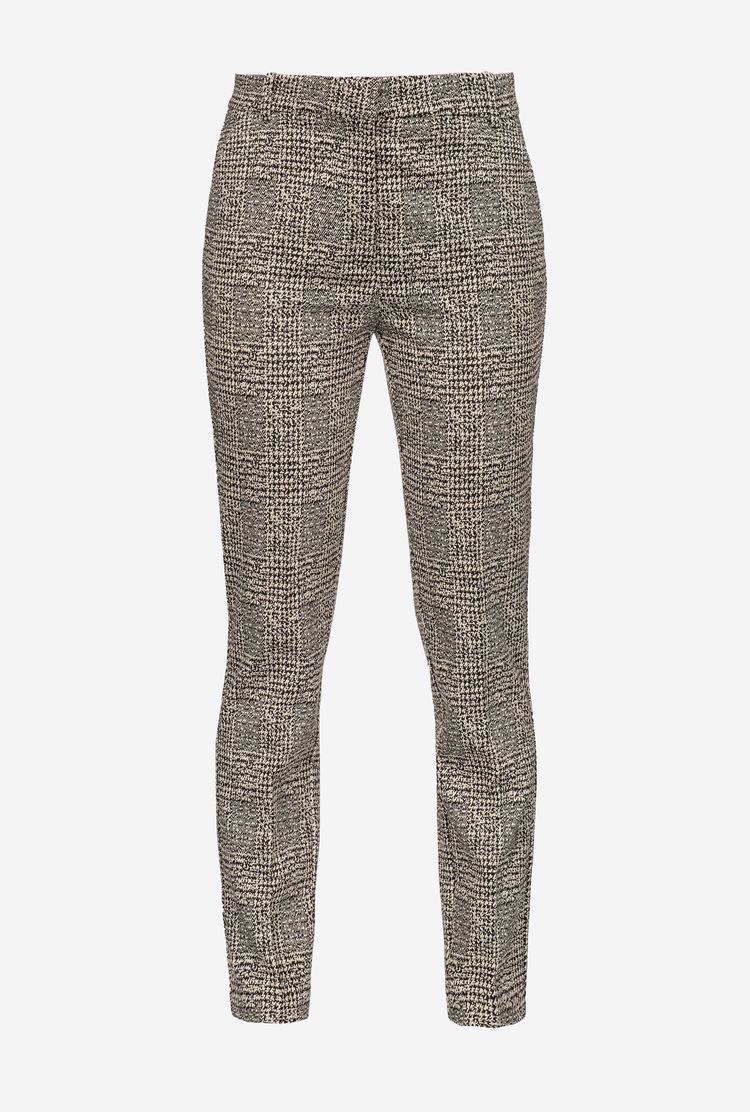 Women's Pinko Check Cigarette Pants Beige/Black | Canada-38764909