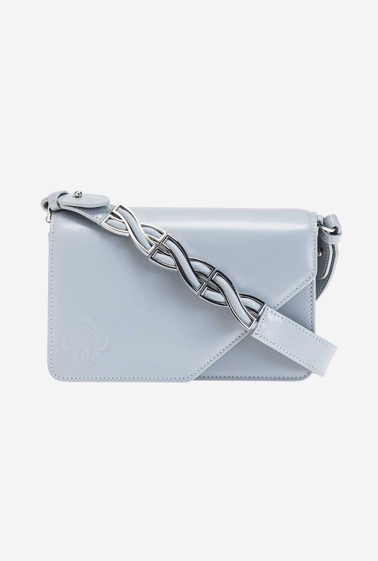Women's Pinko Classic Letter Bag Geometric Lux Crossbody Bags Grey | Canada-31064729