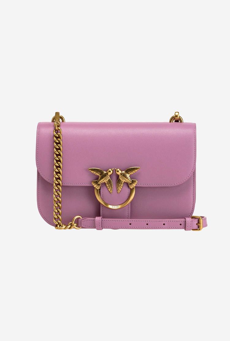 Women's Pinko Classic Love Bag Bell Simply Crossbody Bags Pink Gold | Canada-91065839