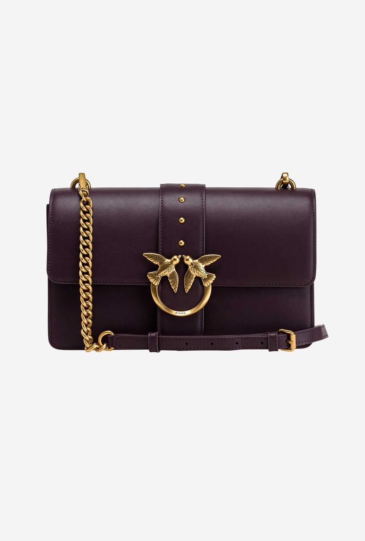 Women's Pinko Classic Love Bag Icon Simply Crossbody Bags Purple Gold | Canada-23957869
