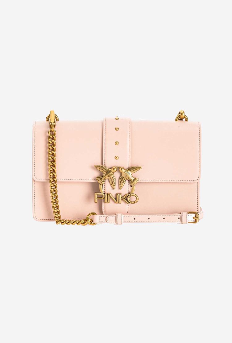 Women's Pinko Classic Love Bag Icon Simply Crossbody Bags Pink | Canada-27439819