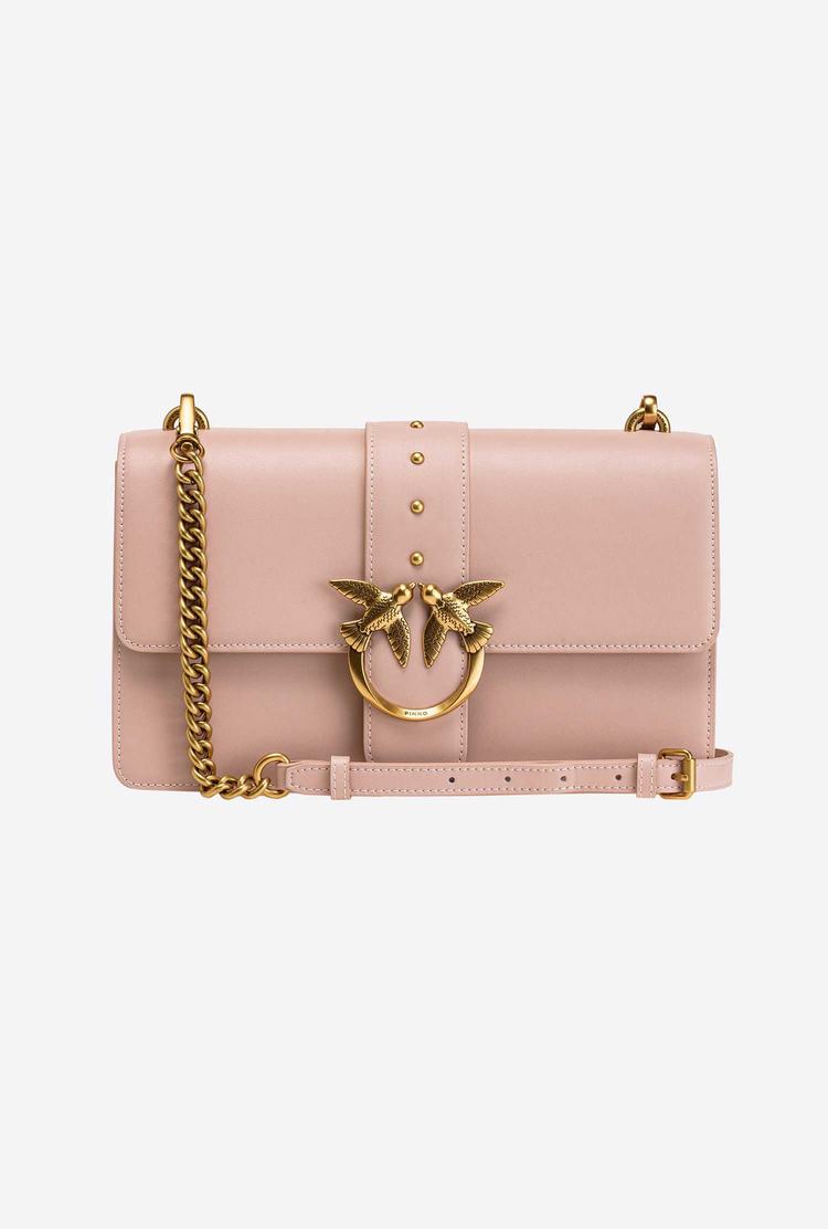 Women's Pinko Classic Love Bag Icon Simply Crossbody Bags Pink Gold | Canada-45796289