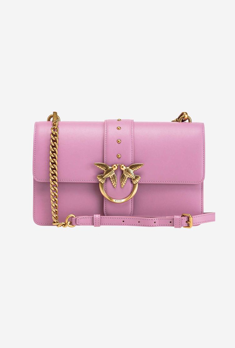 Women's Pinko Classic Love Bag Icon Simply Crossbody Bags Pink Gold | Canada-85609139