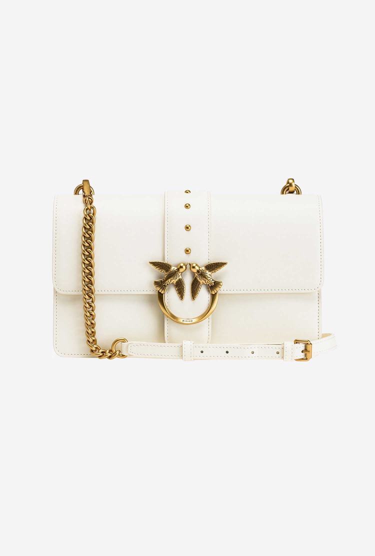 Women's Pinko Classic Love Bag Icon Simply Crossbody Bags White Gold | Canada-92536489