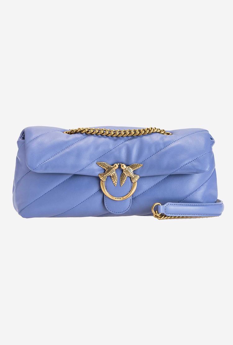 Women's Pinko Classic Love Baguette Maxi Quilt Shoulder Bags Lavender Gold | Canada-54031729