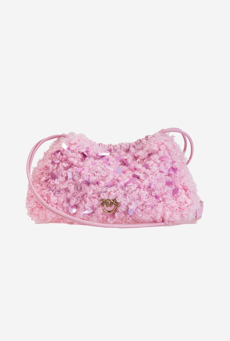 Women's Pinko Classic Pouch Bag Neon Curls Handbag Pink Gold | Canada-74380529