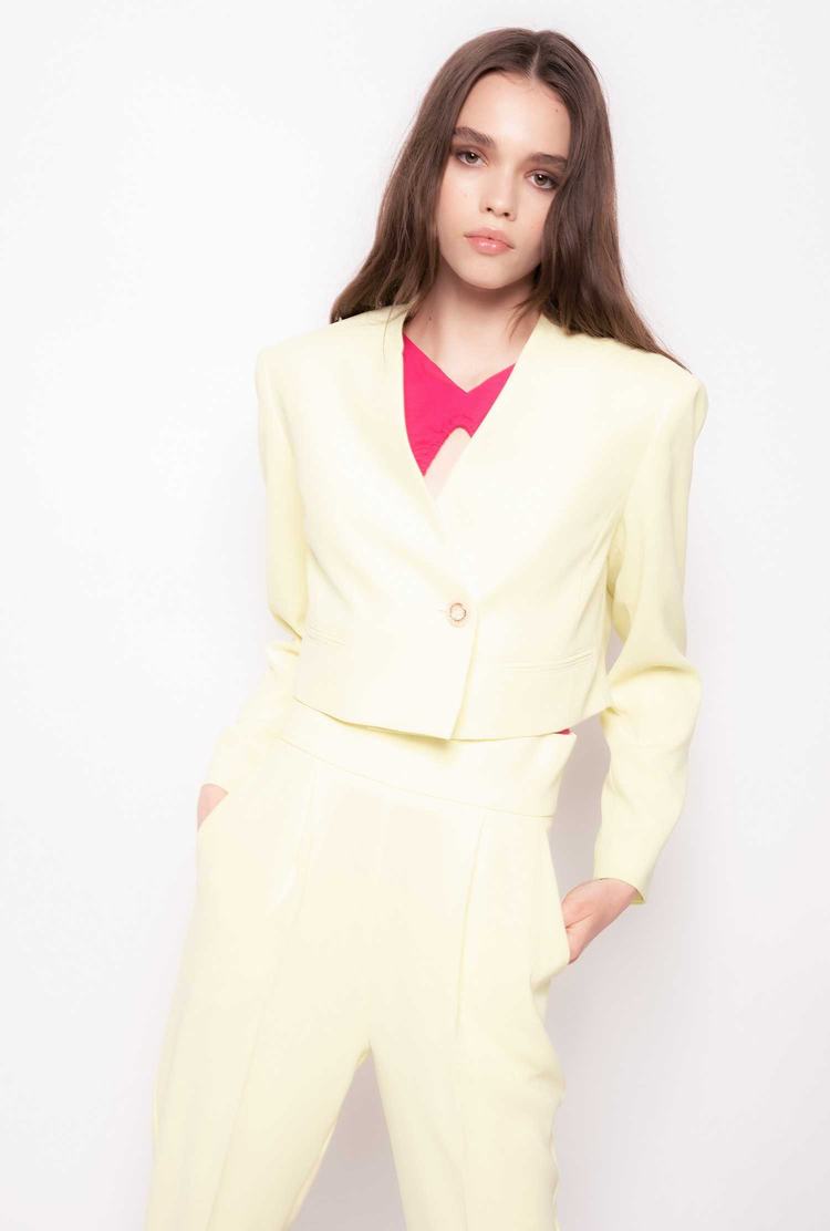 Women's Pinko Cropped Blazers Light Yellow | Canada-01437589
