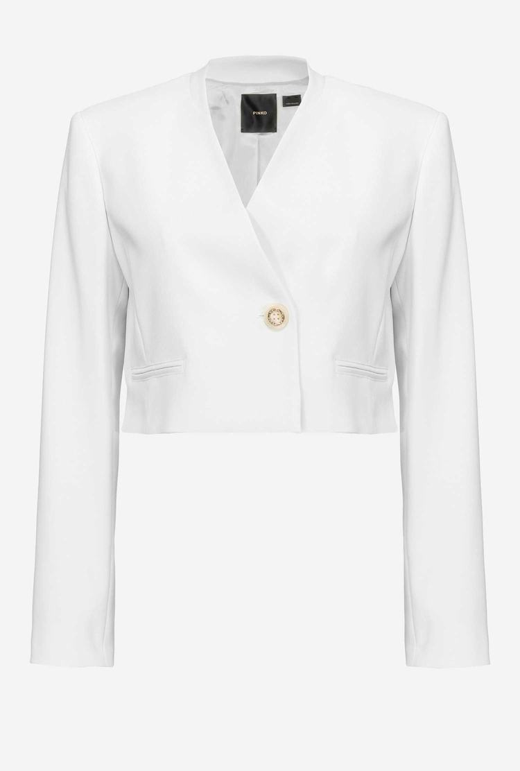 Women's Pinko Cropped Blazers White | Canada-16938549