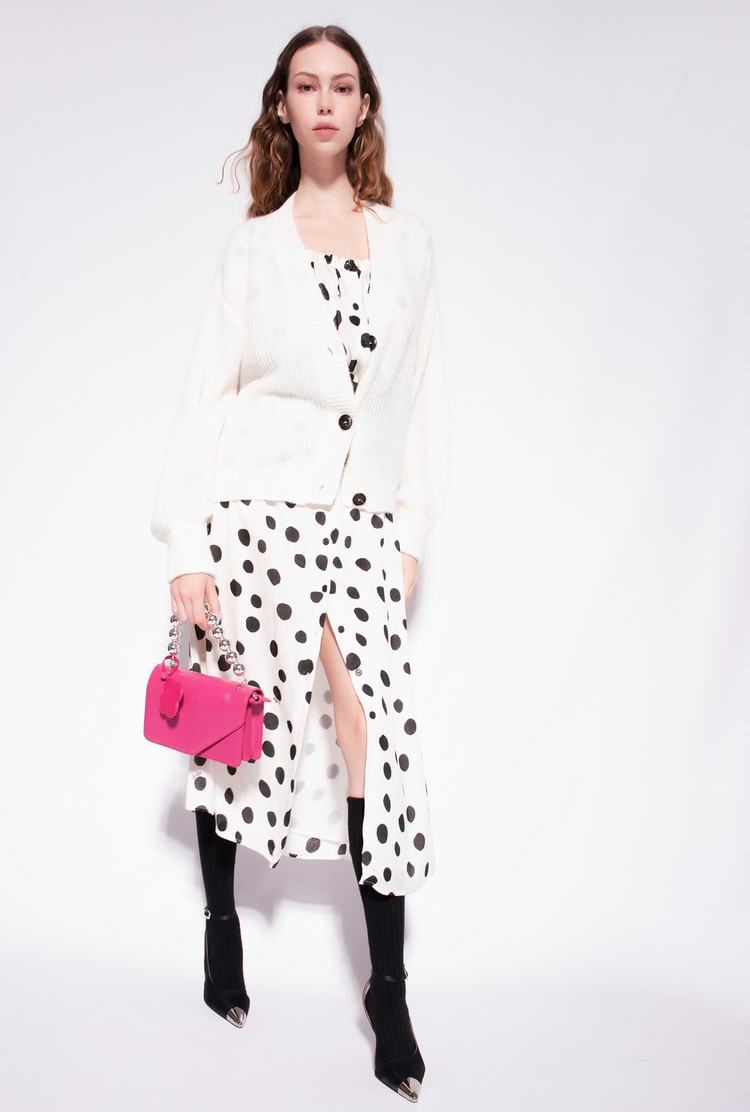 Women's Pinko Cropped Rib-knit Cardigan White | Canada-49081539