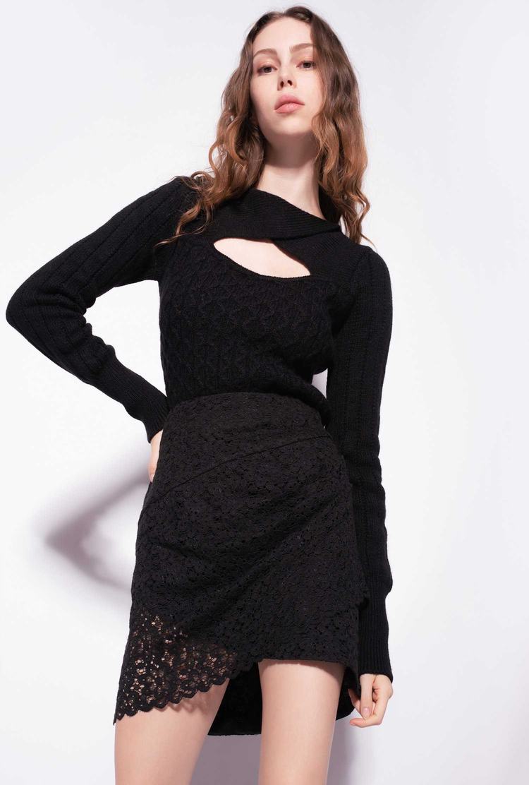 Women's Pinko Cut-out Detailing Pullover Black | Canada-62105349