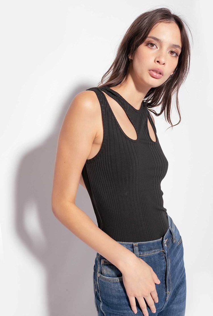 Women's Pinko Cut-out Tanks Black | Canada-26873419