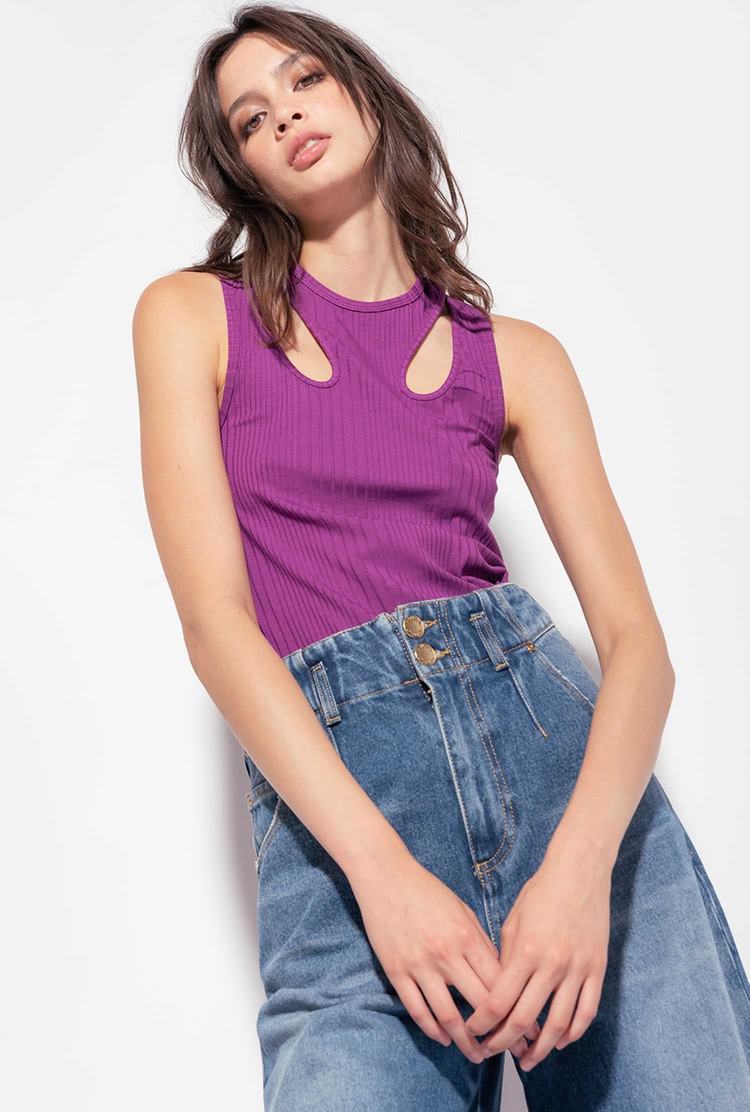 Women's Pinko Cut-out Tanks Purple | Canada-96483719