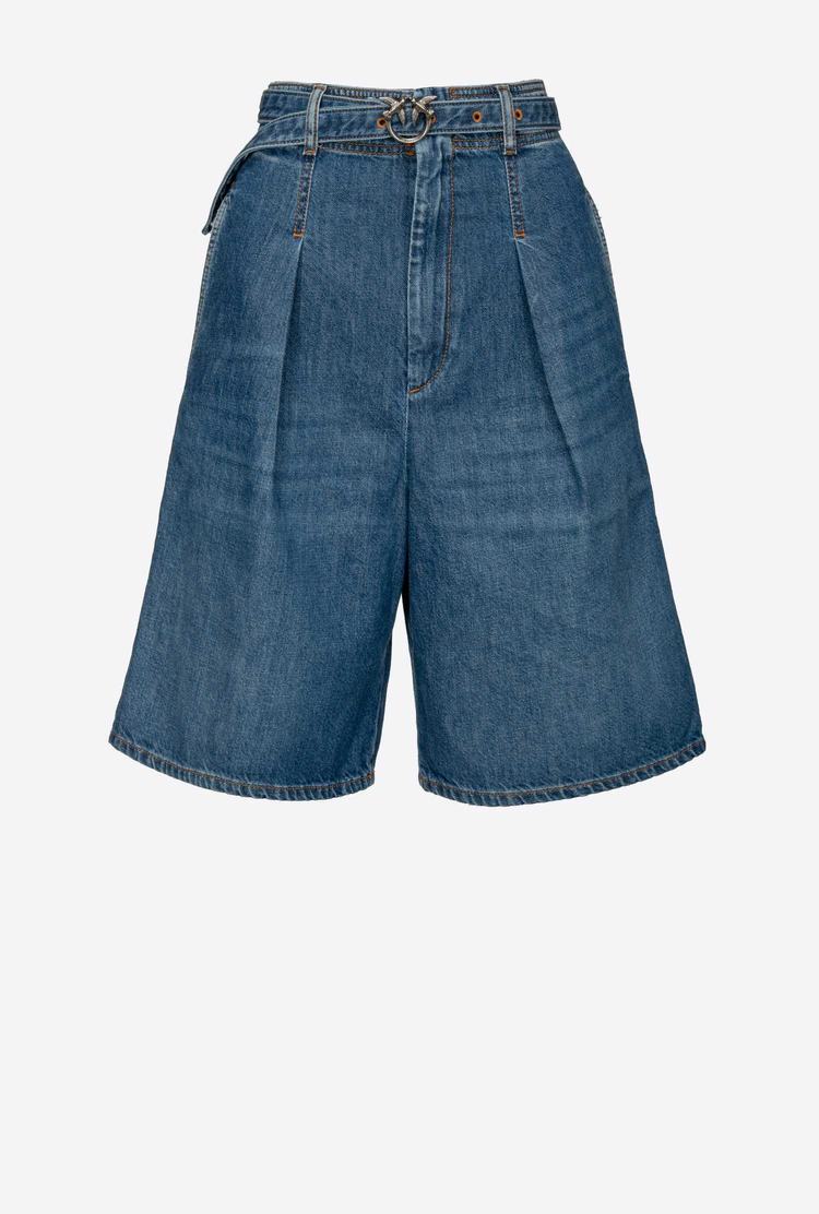 Women's Pinko Denim Bermuda Jeans Blue | Canada-09526379