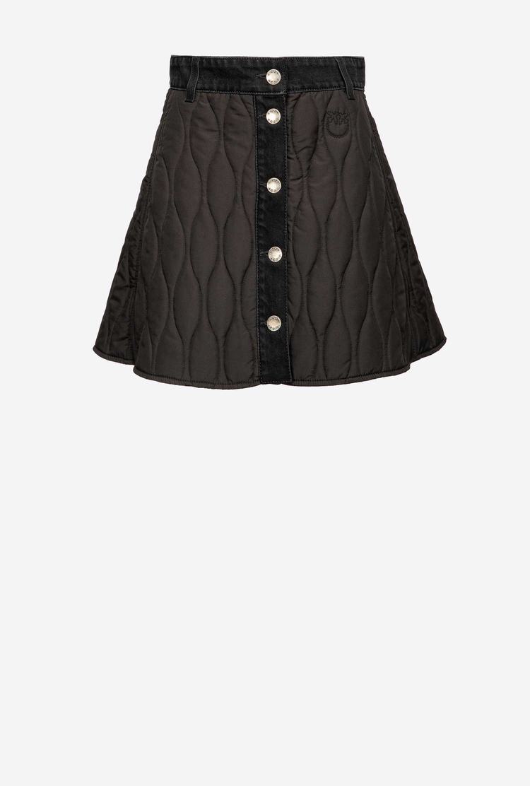 Women's Pinko Denim Skirts Black | Canada-85170269