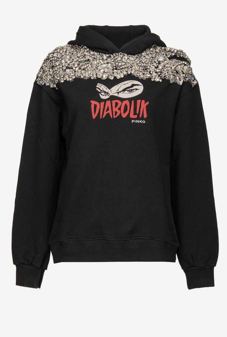 Women's Pinko Diabolik Sweatshirt Black | Canada-87469329
