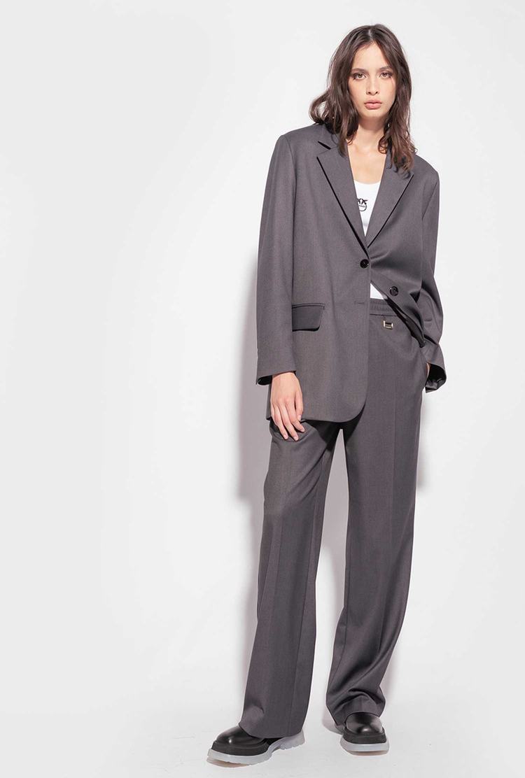 Women's Pinko Elastic Waist Pants Grey | Canada-45983129