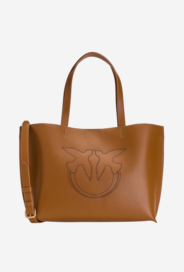 Women's Pinko Everyday Shoulder Bags Brown Gold | Canada-93476189