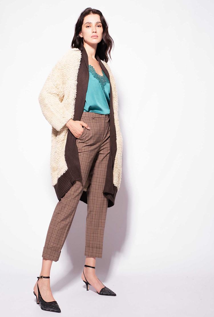 Women's Pinko Faux Fur Cardi Coats Light Yellow | Canada-38716299
