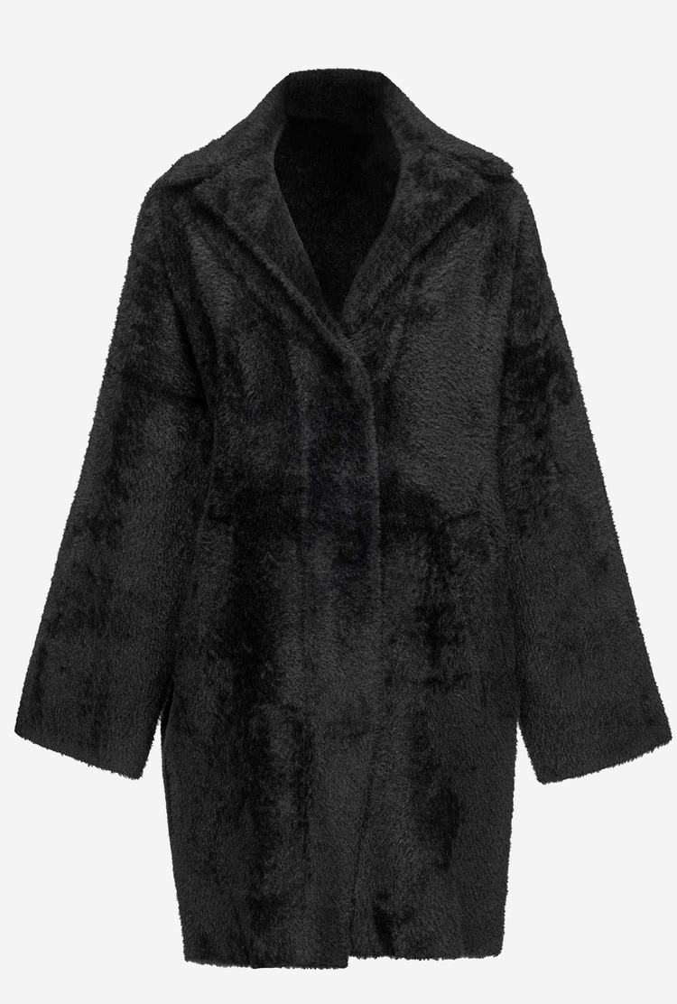 Women's Pinko Faux Fur Cocoon Coats Black | Canada-23079649