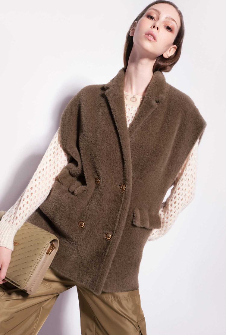Women's Pinko Faux Fur Vest Green | Canada-17984639