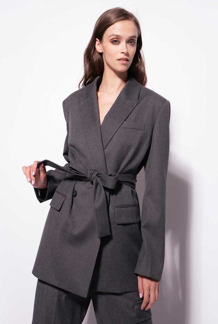Women's Pinko Flannel Blazers Grey | Canada-49276819