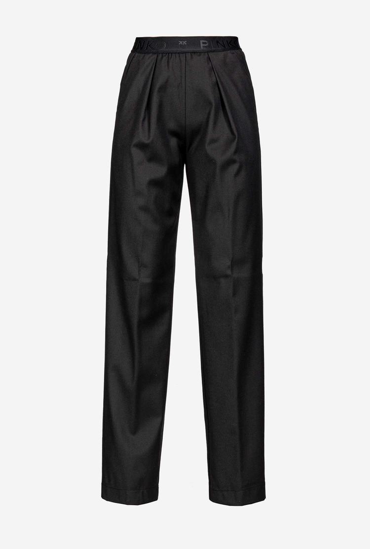 Women's Pinko Flannel Pants Black | Canada-19543279