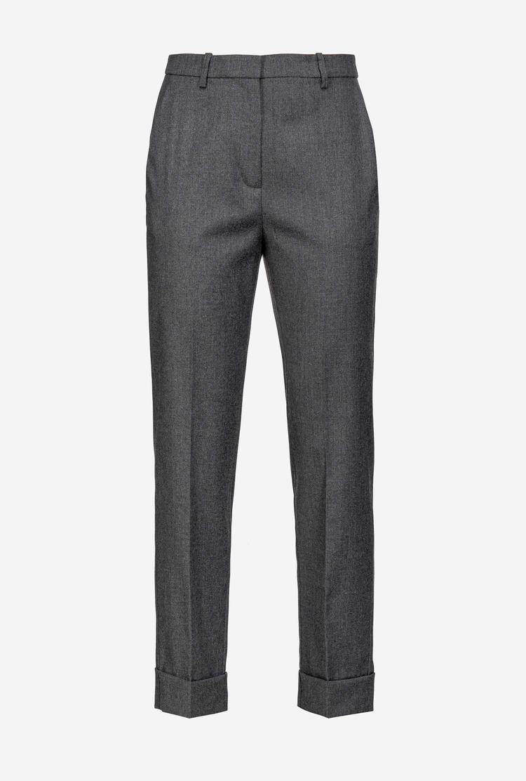 Women's Pinko Flannel Pants Grey | Canada-85740139