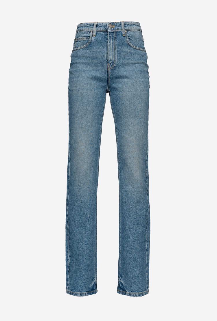 Women's Pinko Flared Dark Denim Jeans Light Blue | Canada-63149759