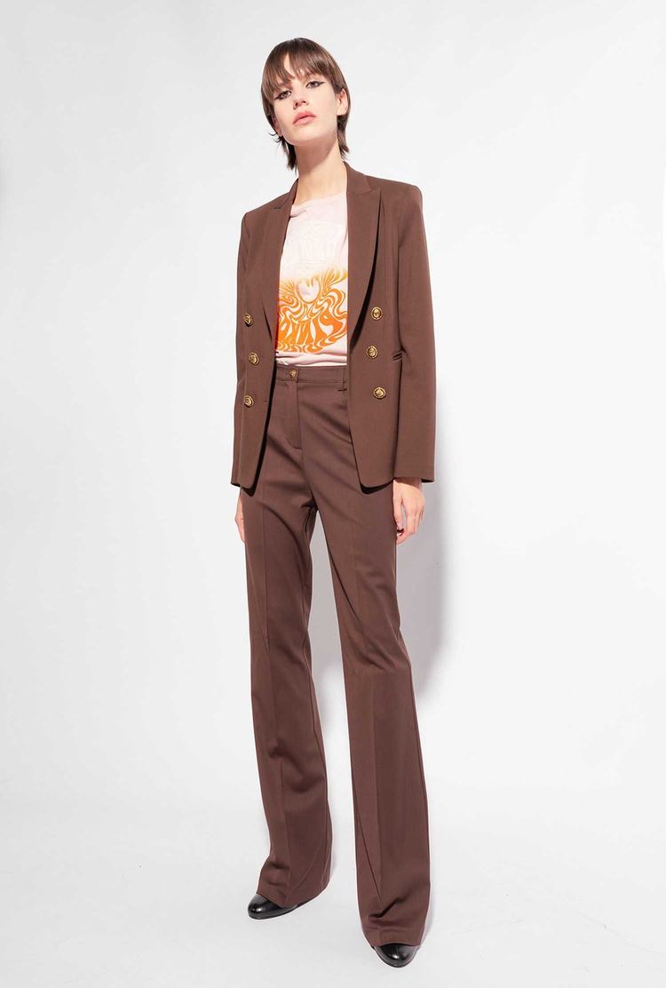 Women's Pinko Flared Stretch Pants Dark Brown | Canada-35812499