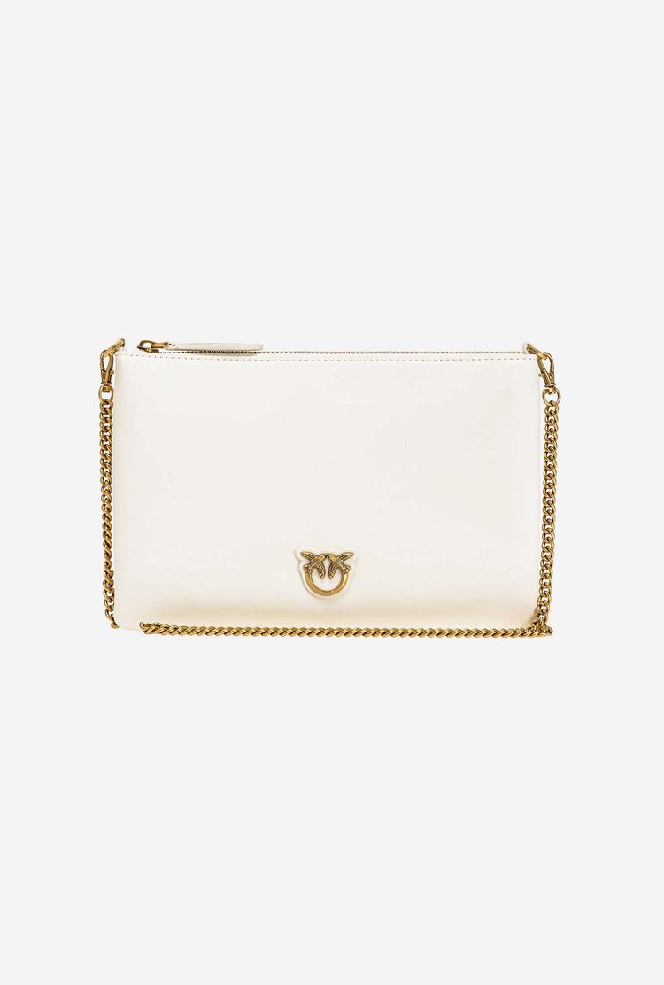 Women's Pinko Flat Love Bag Simply Crossbody Bags White Gold | Canada-35147629