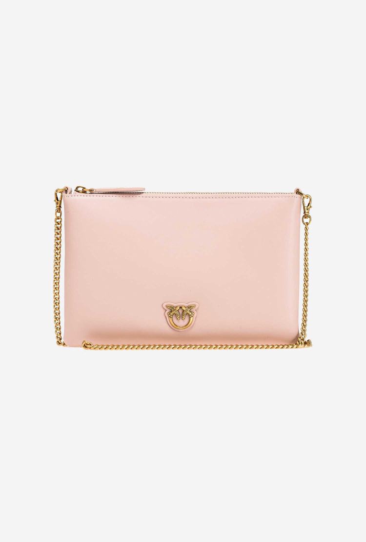 Women's Pinko Flat Love Bag Simply Crossbody Bags Pink Gold | Canada-42760899