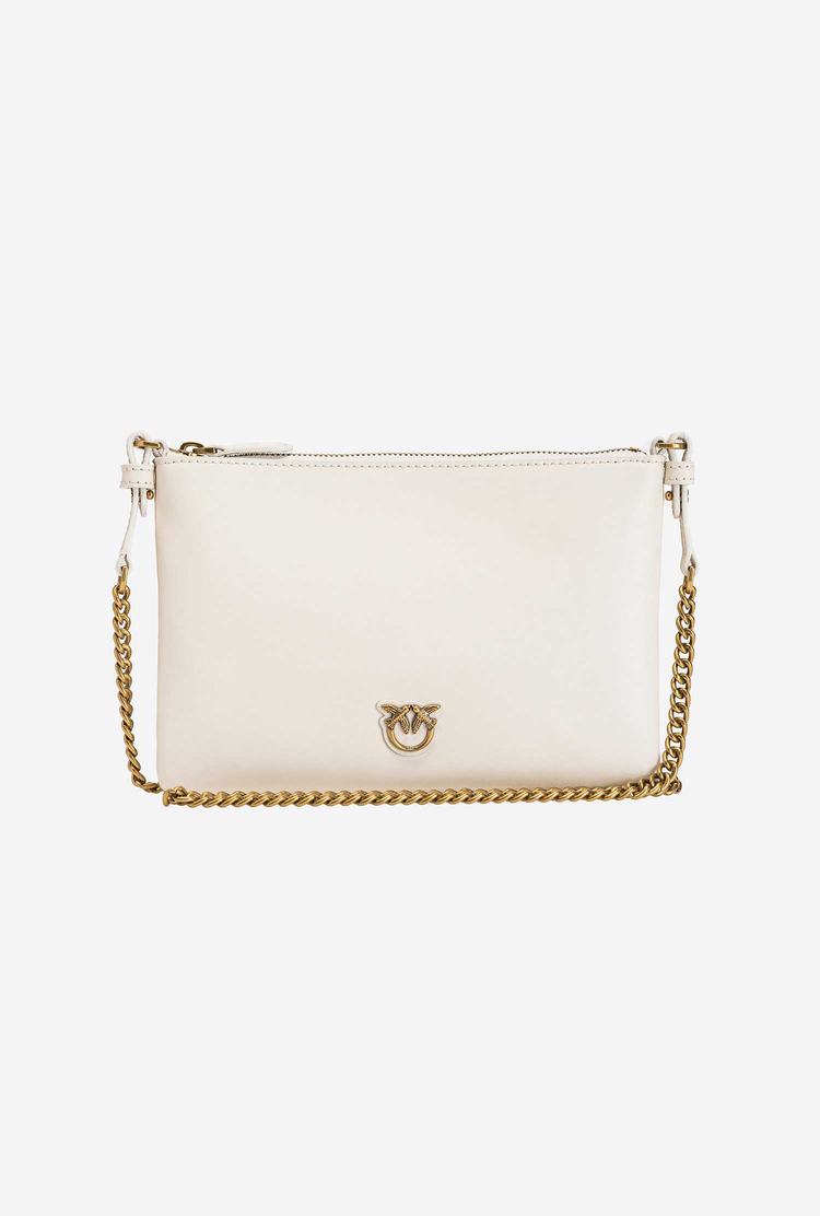 Women's Pinko Flat Love Bag Simply Shoulder Bags White Gold | Canada-36072599