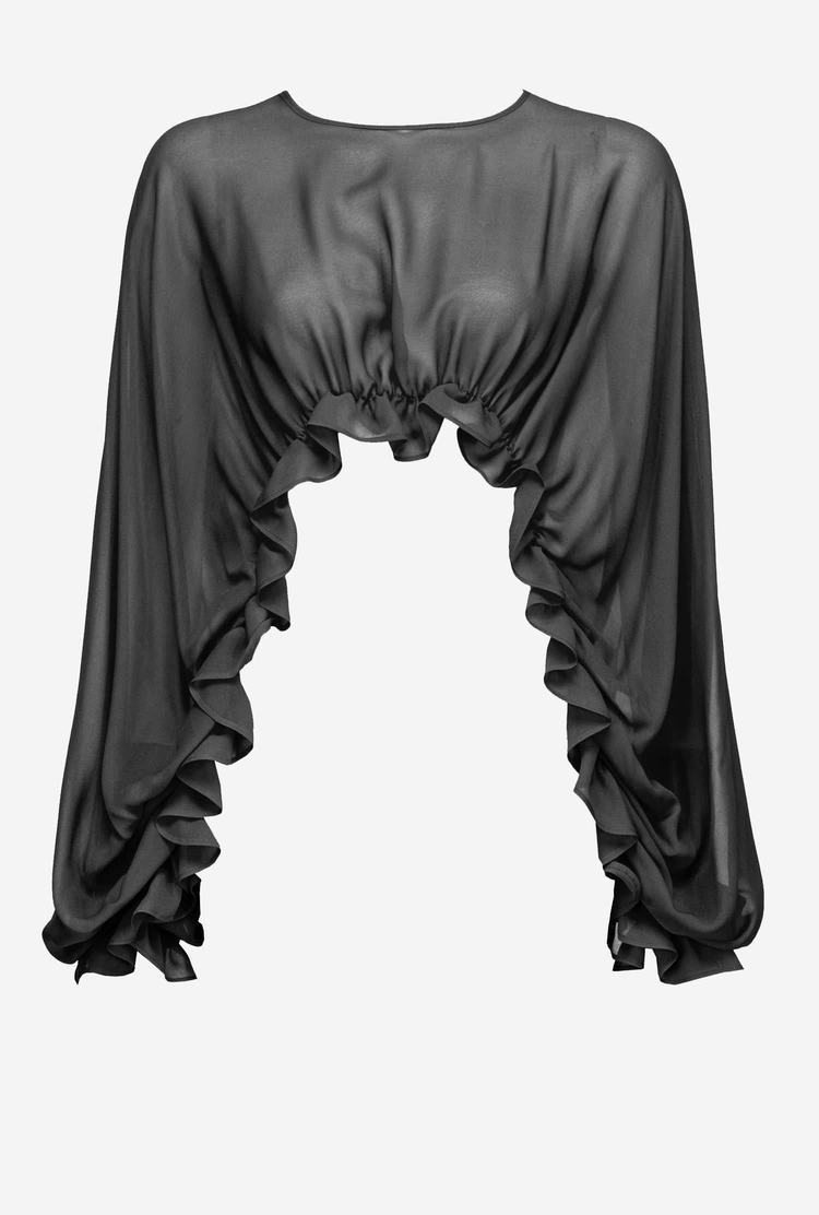Women's Pinko Frills Jackets Black | Canada-64297809