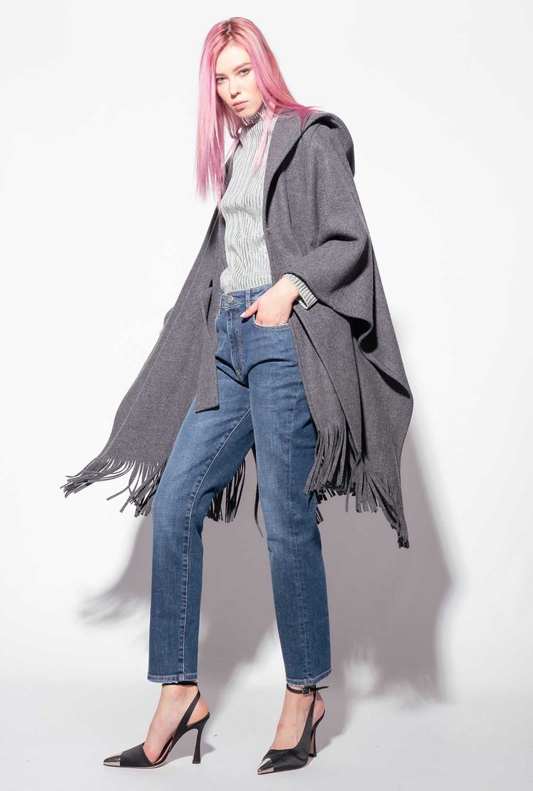 Women's Pinko Fringing Coats Grey | Canada-98756019