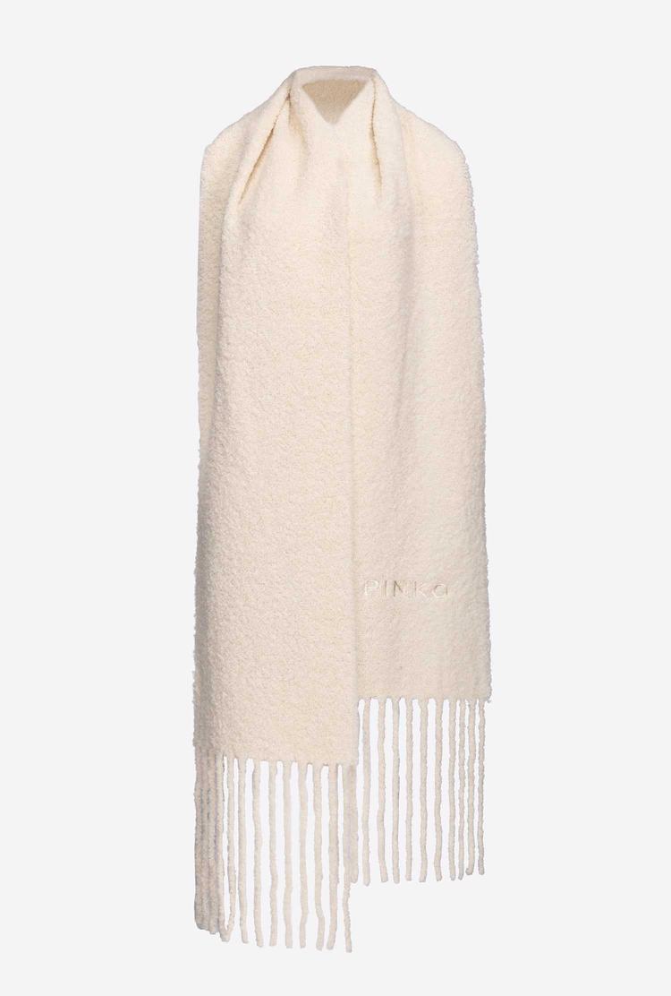 Women's Pinko Fringing Scarves Beige | Canada-74263599