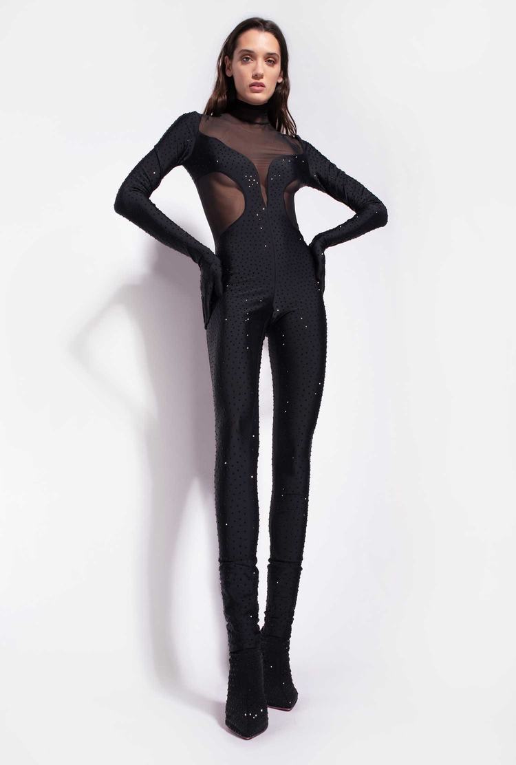 Women's Pinko Fully Rhinestoned Dress Black | Canada-91258049