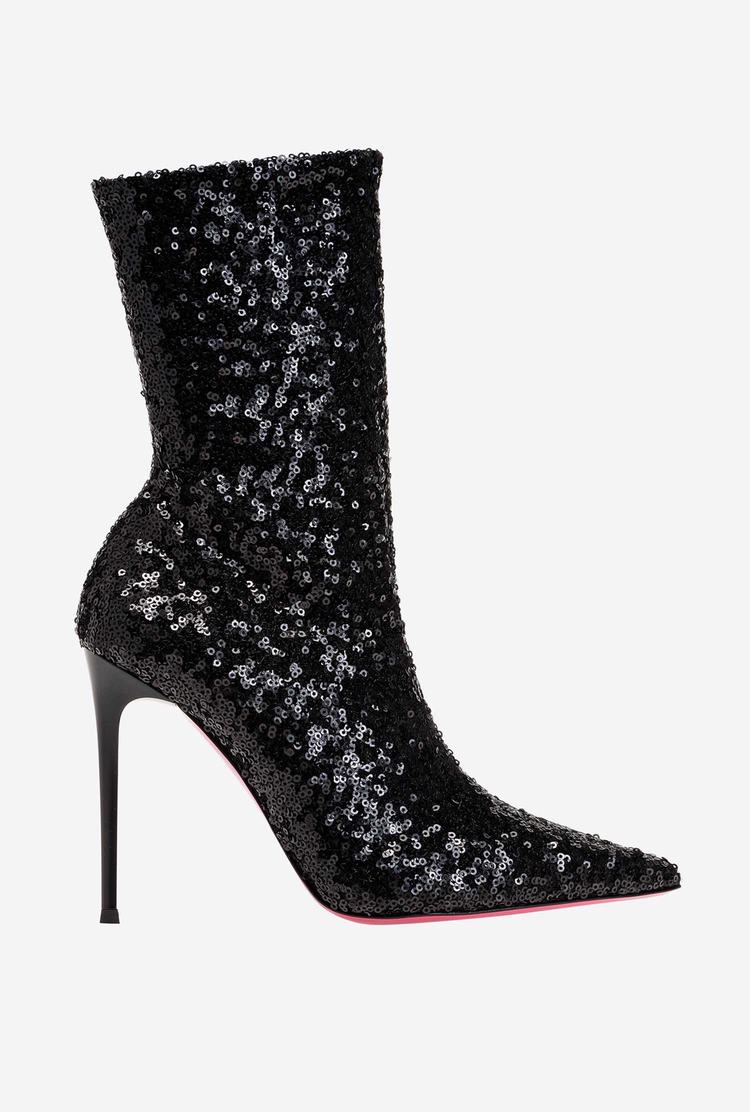 Women's Pinko Fully Sequinned Ankle Boots Black | Canada-38602749