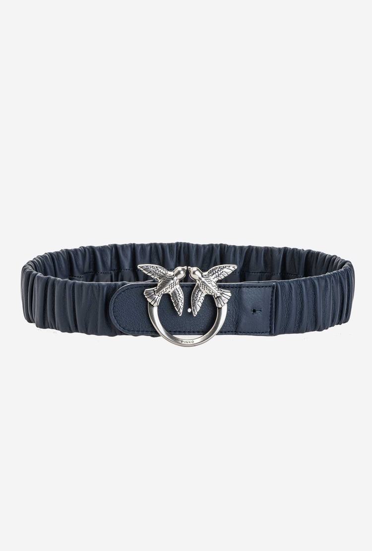 Women's Pinko Gathered Love Birds Belts Navy Blue Silver | Canada-57934209