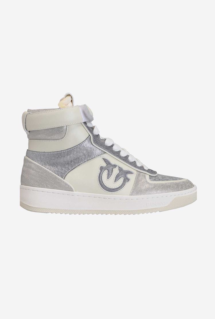 Women's Pinko Glitter Sneakers Light Silver/Dark Silver/Gold | Canada-14097859